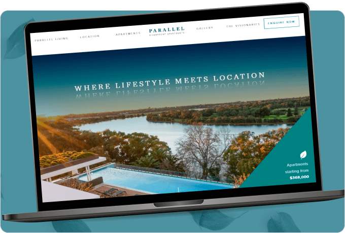 Parallel Riverfront Apartments website by Perth Website Studio
