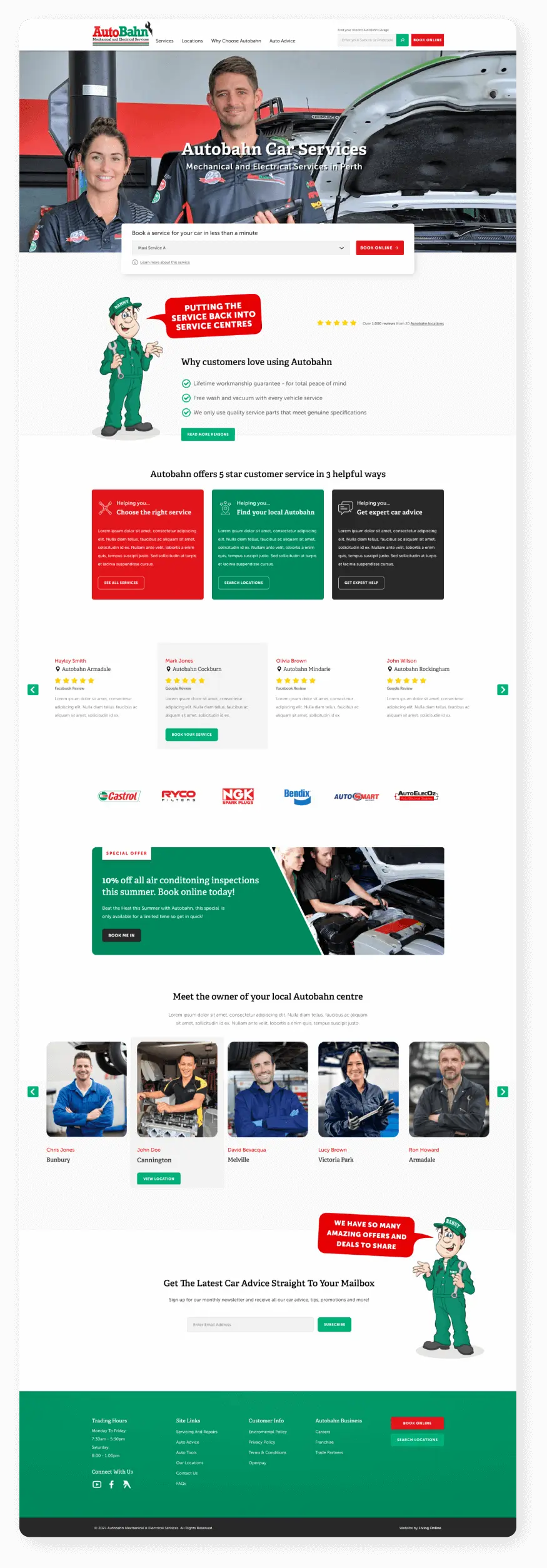 Autobahn website home page designed and developed by Perth Website Studio