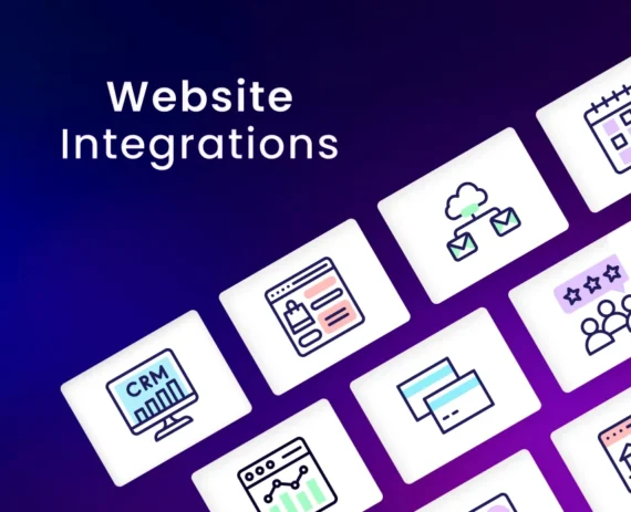 Illustration of custom website integrations including CRM, automation, cloud, and eCommerce tools for Perth WordPress development