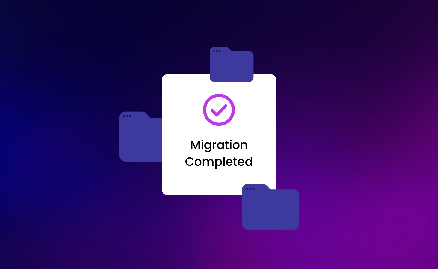 Graphic showing migration completed for a WordPress website, representing successful website migration services in Perth
